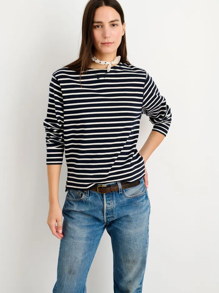 Women Alex Mill Tees Tanks Lakeside Striped Tee Dark Navynatural