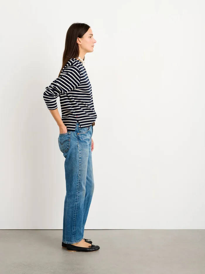 Women Alex Mill Tees Tanks Lakeside Striped Tee Dark Navynatural