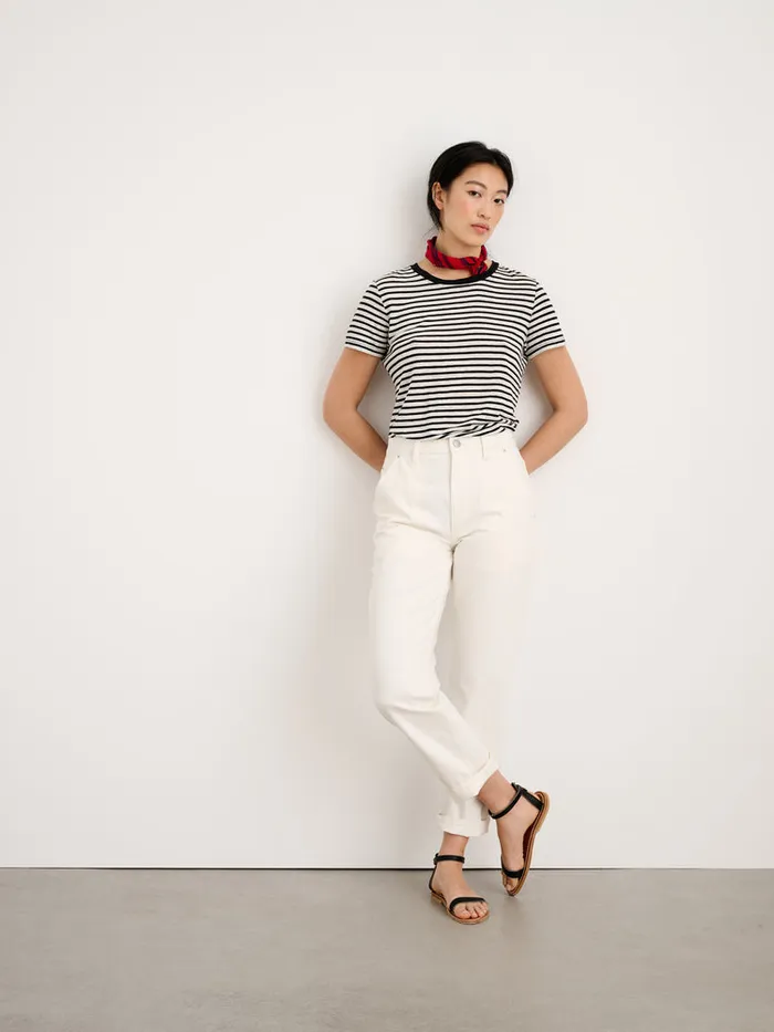 Women Alex Mill Tees Tanks Prospect Tee In Stripe Blackwhite