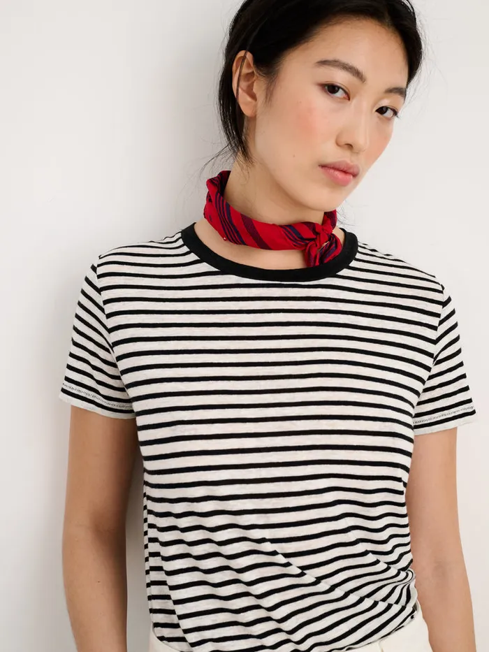 Women Alex Mill Tees Tanks Prospect Tee In Stripe Blackwhite