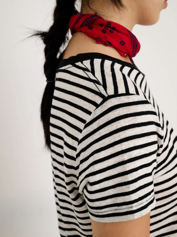 Women Alex Mill Tees Tanks Prospect Tee In Stripe Blackwhite