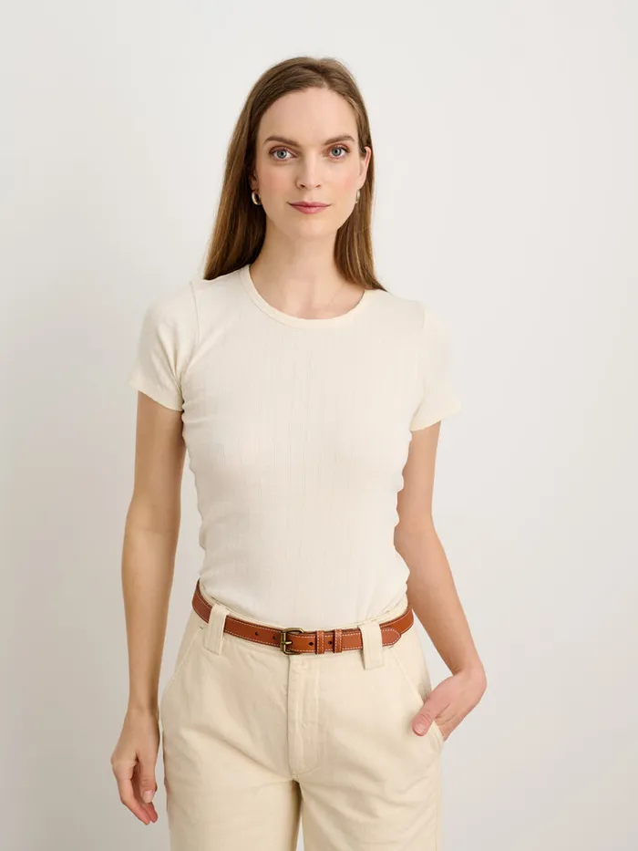 Women Alex Mill Tees Tanks Remy Pointelle Tee Off White