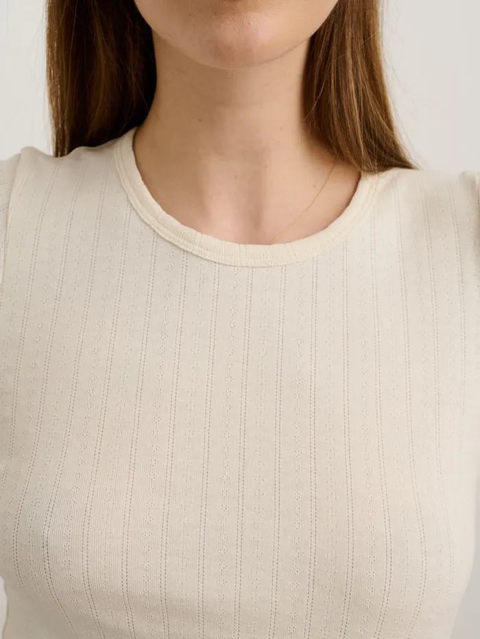 Women Alex Mill Tees Tanks Remy Pointelle Tee Off White