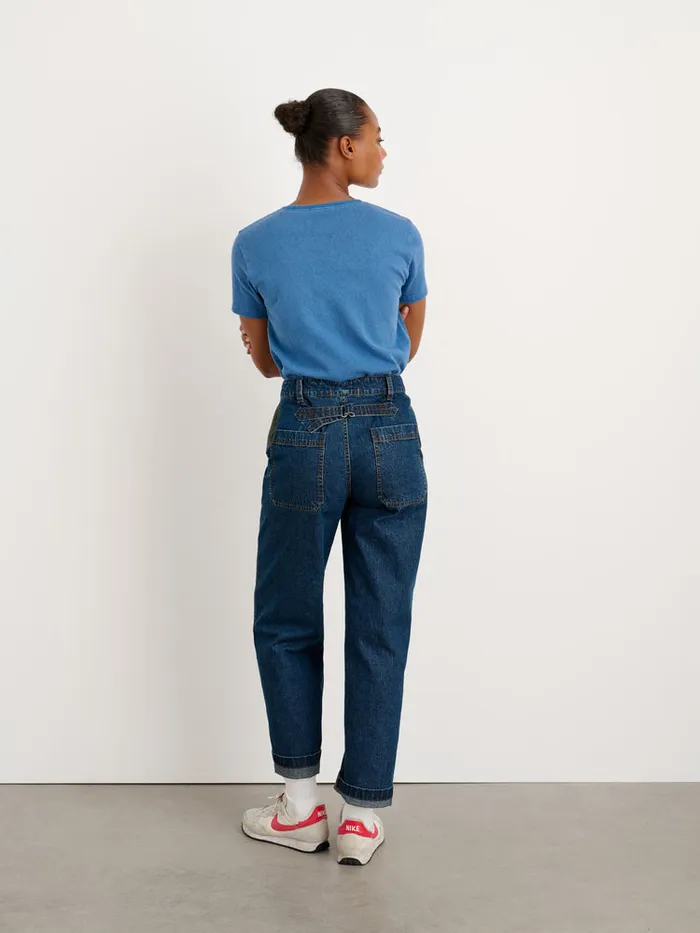 Women Alex Mill Tees Tanks Scout Crewneck Tee In Vintage Wash Cobalt