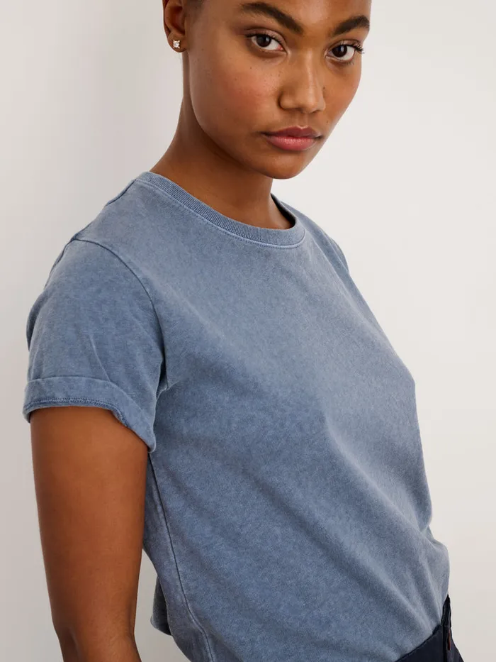 Women Alex Mill Tees Tanks Scout Crewneck Tee In Vintage Wash Faded Blue