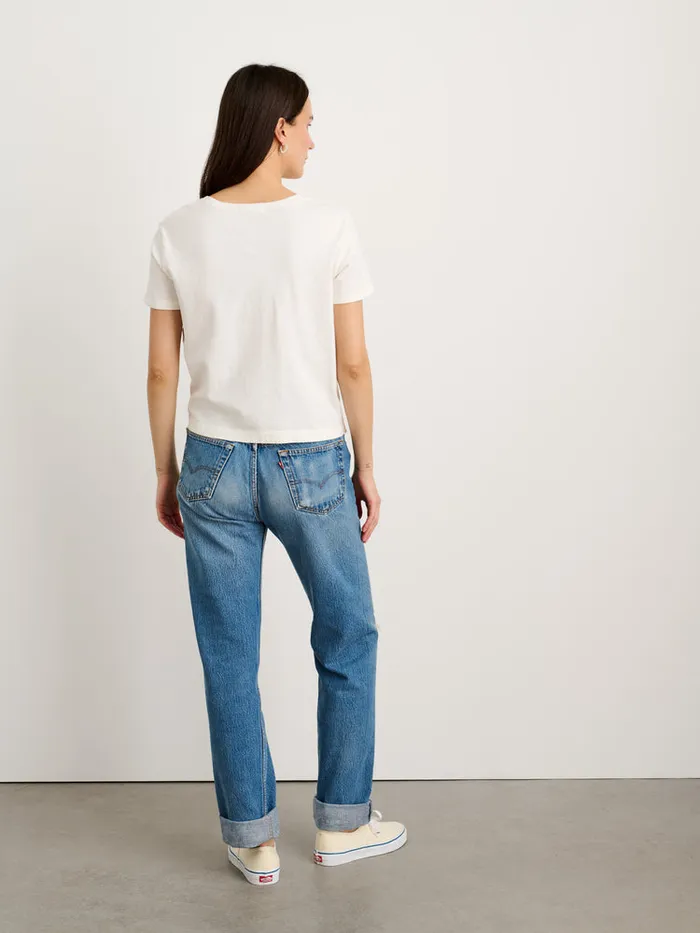 Women Alex Mill Tees Tanks Scout Crewneck Tee In Vintage Wash Off White