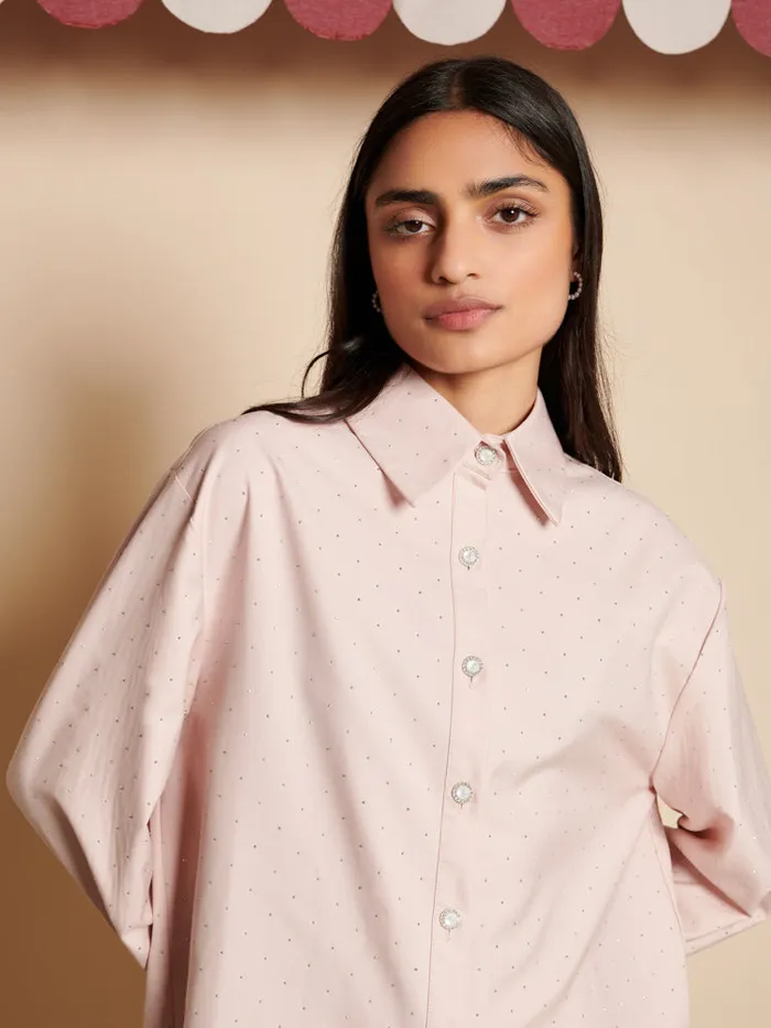 Women Apple Gem Shirt Dusty Pink Sister Jane Tops