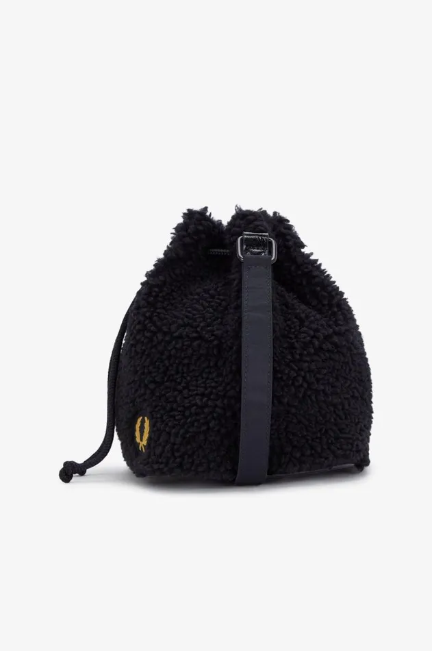 Women Bags Fred Perry Amy Mini Borg Bucket Bag Black