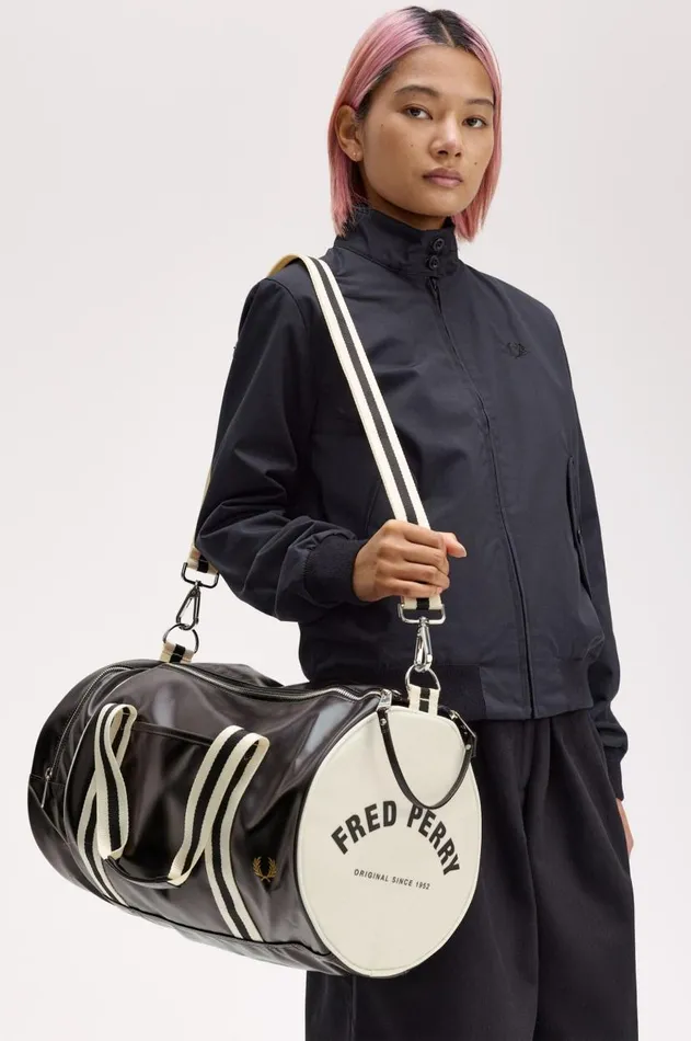 Women Bags Fred Perry Classic Barrel Bag Blackecru