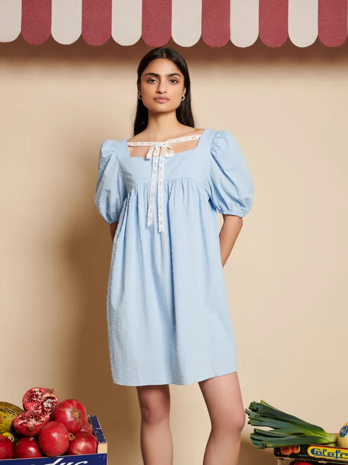 Women Barn Rose Mini Dress Baby Blue Sister Jane Dresses