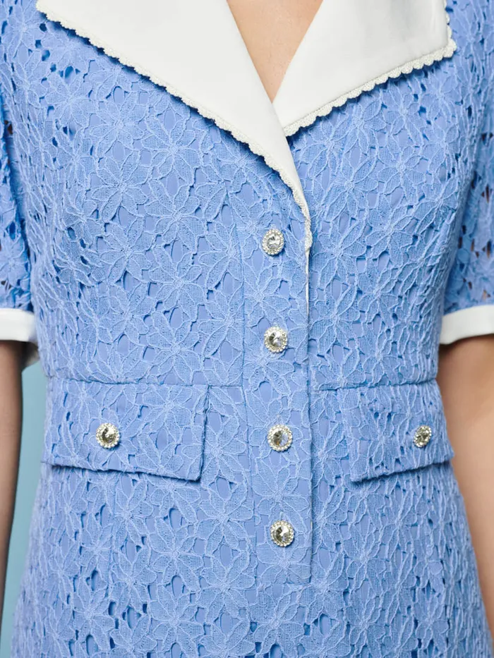 Women Bella Lace Midi Dress Cornflower Blue Sister Jane Dresses
