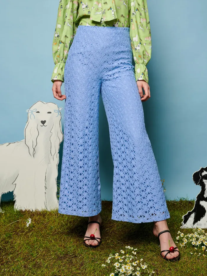 Women Bella Lace Trousers Cornflower Blue Sister Jane Bottoms