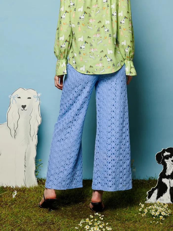 Women Bella Lace Trousers Cornflower Blue Sister Jane Bottoms
