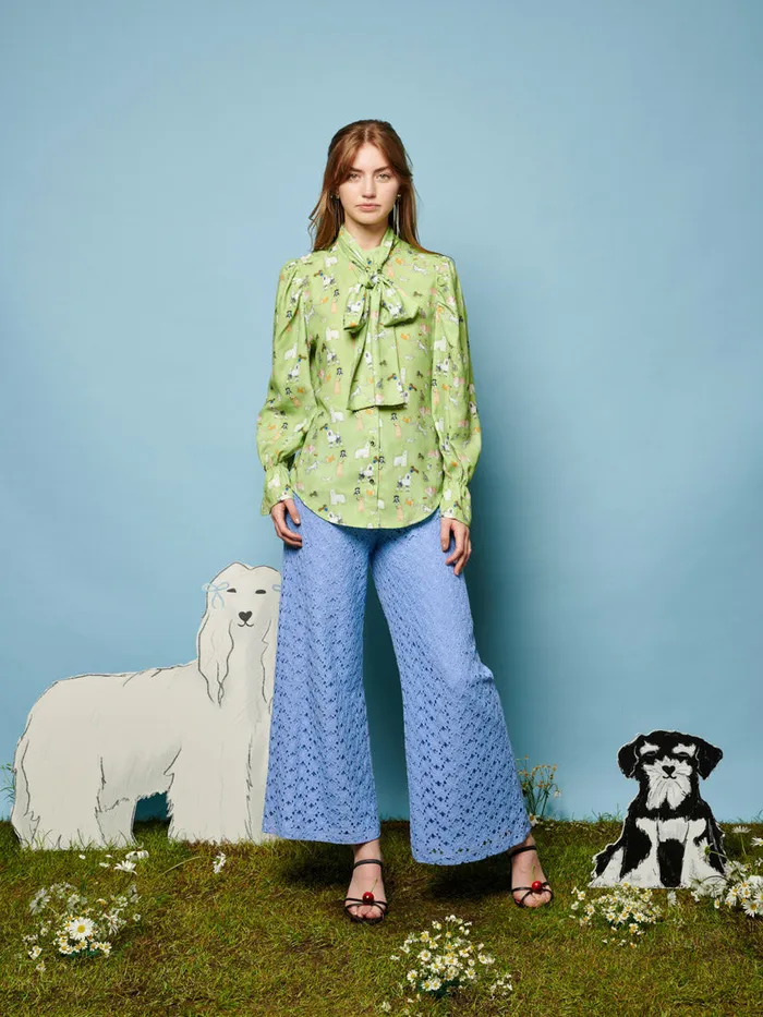 Women Bella Lace Trousers Cornflower Blue Sister Jane Bottoms