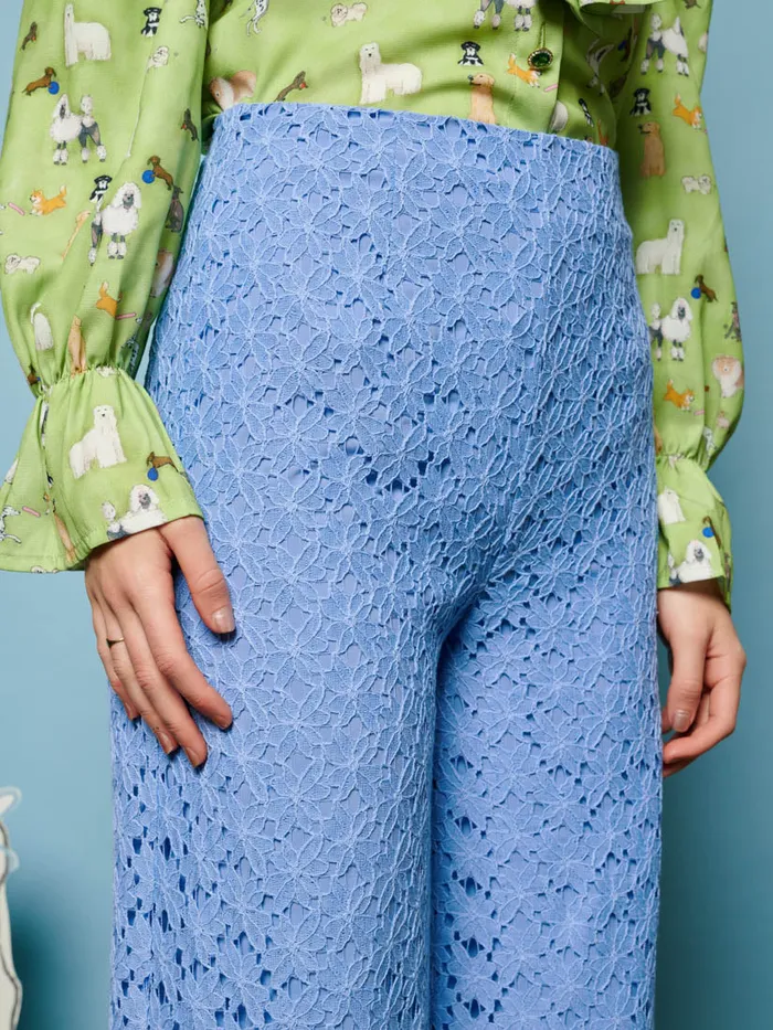 Women Bella Lace Trousers Cornflower Blue Sister Jane Bottoms