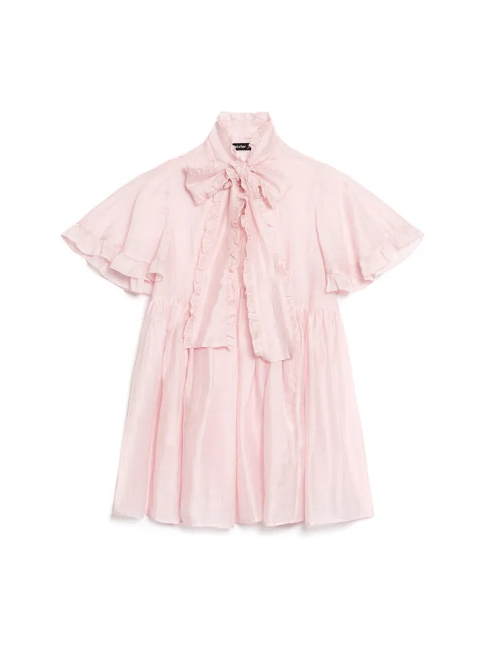 Women Bertie Bow Mini Dress Baby Pink Sister Jane Dresses