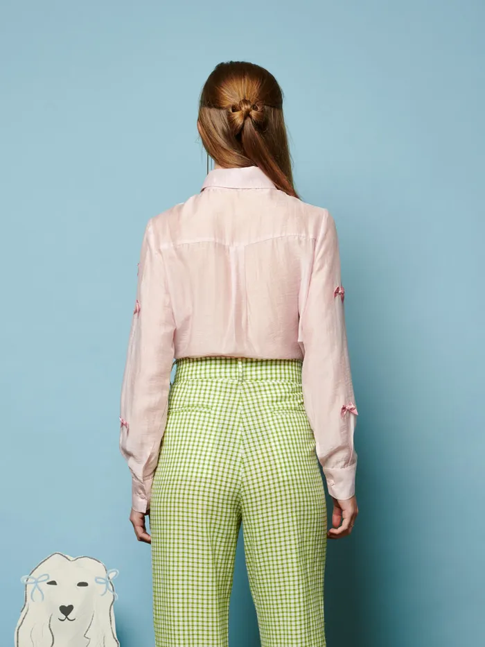 Women Bertie Bow Shirt Baby Pink Sister Jane Tops