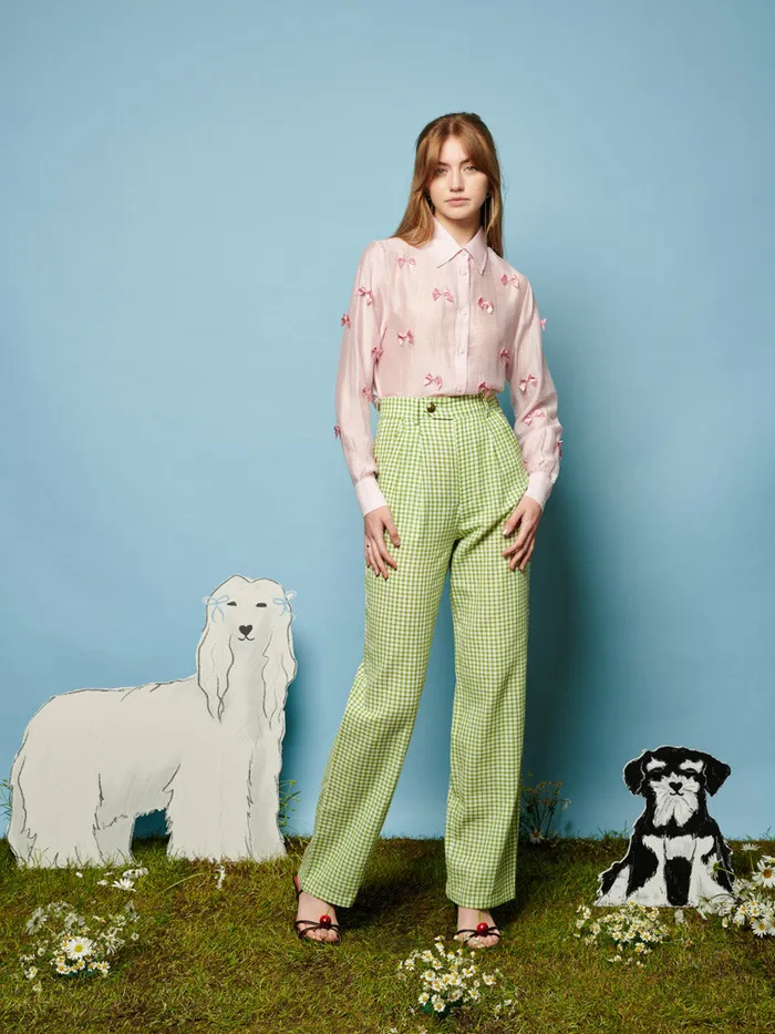 Women Bertie Bow Shirt Baby Pink Sister Jane Tops