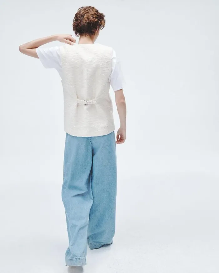 Women Blazers 038 Vests Rag 038 Bone Charlotte Italian Tweed Vest Ivory