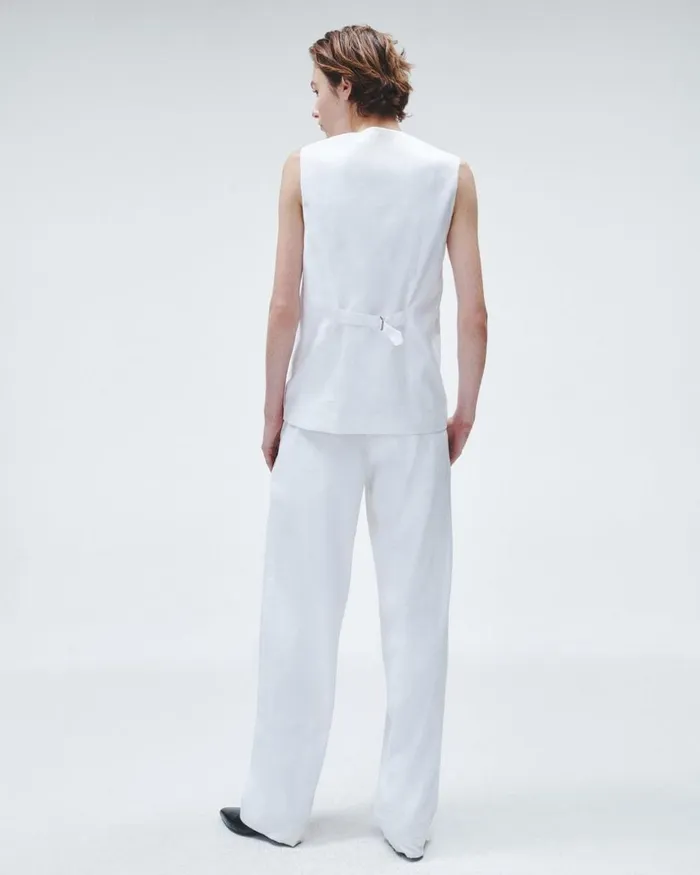 Women Blazers 038 Vests Rag 038 Bone Charlotte Linen Vest White