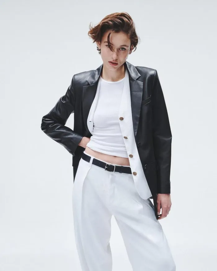 Women Blazers 038 Vests Rag 038 Bone Charlotte Linen Vest White