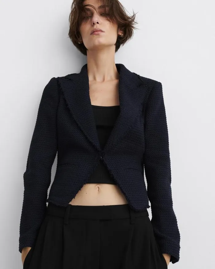 Women Blazers 038 Vests Rag 038 Bone Elle Tweed Blazer Navy