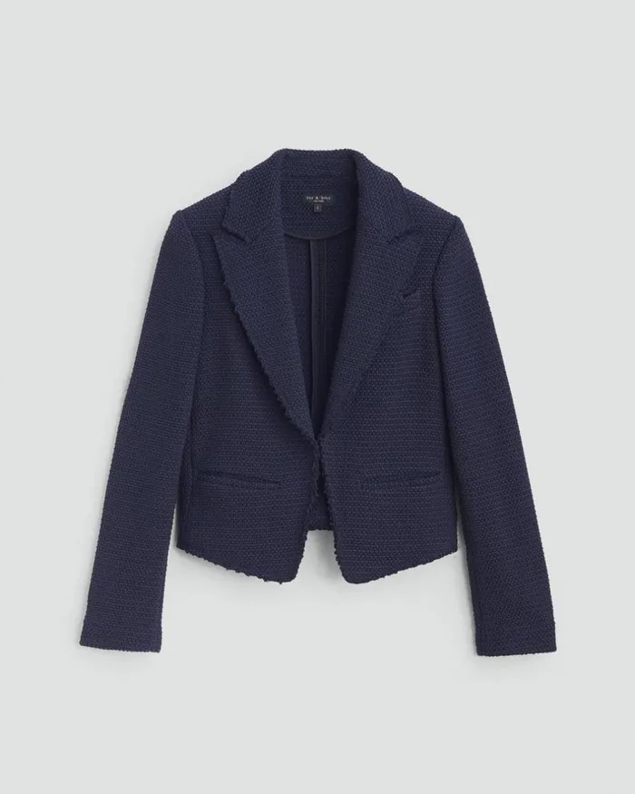 Women Blazers 038 Vests Rag 038 Bone Elle Tweed Blazer Navy