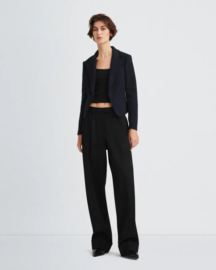 Women Blazers 038 Vests Rag 038 Bone Elle Tweed Blazer Navy