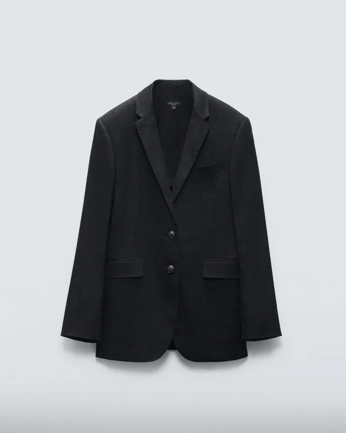 Women Blazers 038 Vests Rag 038 Bone Odessa Linen Blazer Black