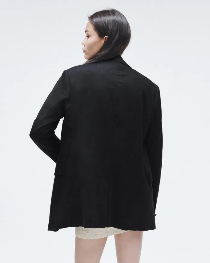 Women Blazers 038 Vests Rag 038 Bone Odessa Linen Blazer Black