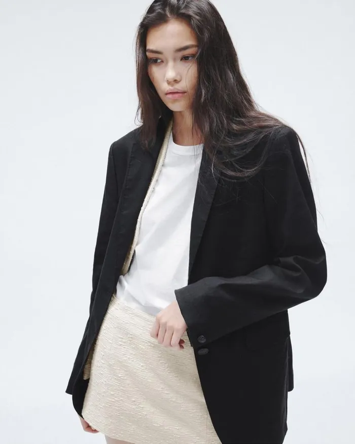 Women Blazers 038 Vests Rag 038 Bone Odessa Linen Blazer Black