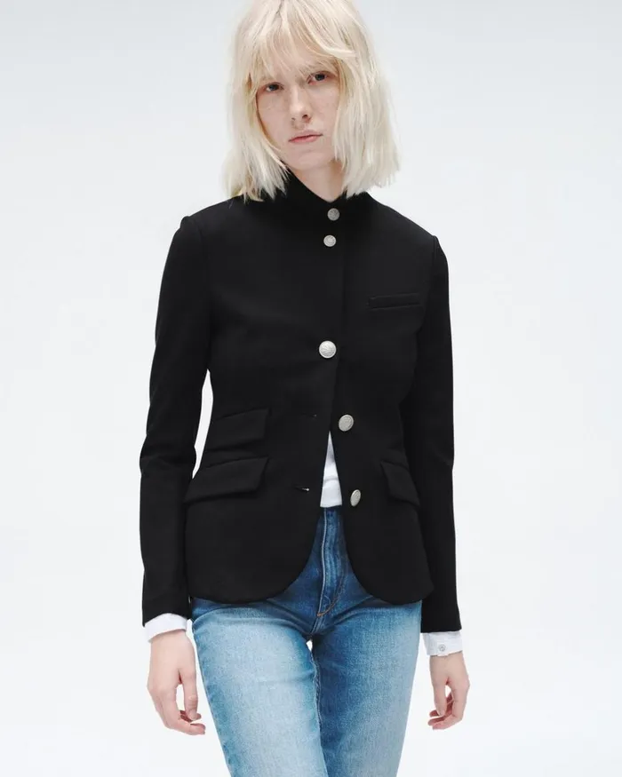 Women Blazers 038 Vests Rag 038 Bone Slade Ponte Blazer Black