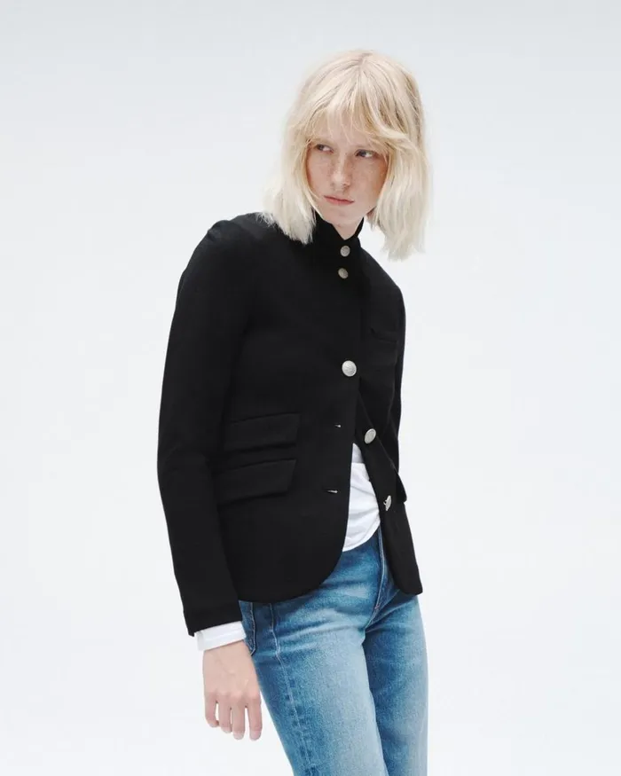 Women Blazers 038 Vests Rag 038 Bone Slade Ponte Blazer Black