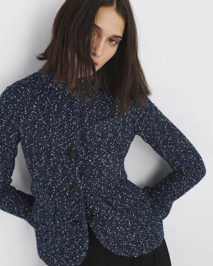 Women Blazers 038 Vests Rag 038 Bone Slade Tweed Blazer Blue