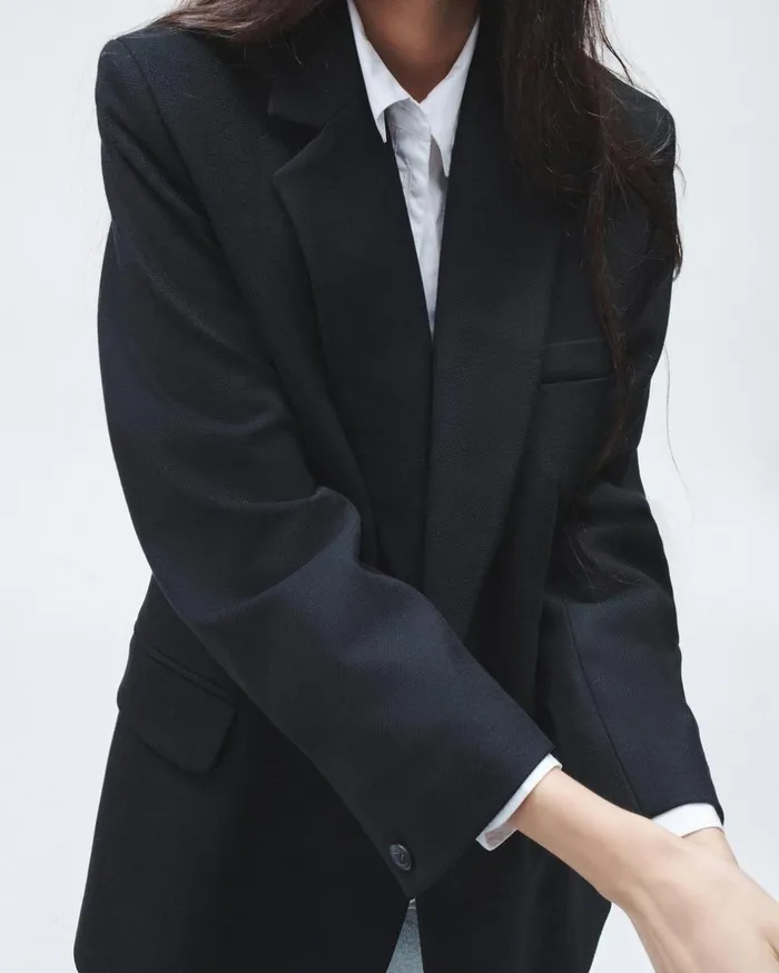 Women Blazers 038 Vests Rag 038 Bone Suzanne Viscose Blazer Black