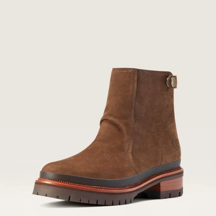 Women Booties Ariat Leighton Waterproof Barley Brown