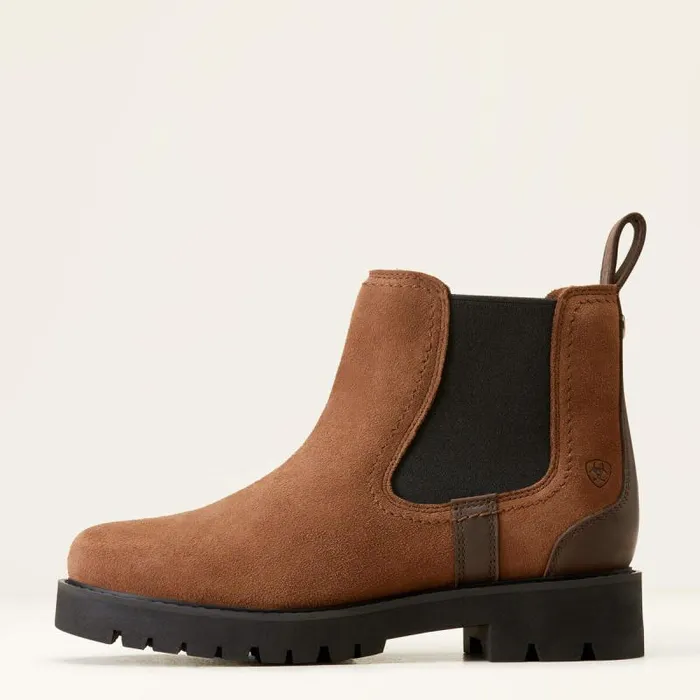 Women Booties Ariat Wexford Lug Waterproof Chelsea Boot Dark Earth