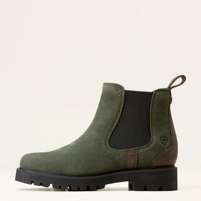 Women Booties Ariat Wexford Lug Waterproof Chelsea Boot Forest Night