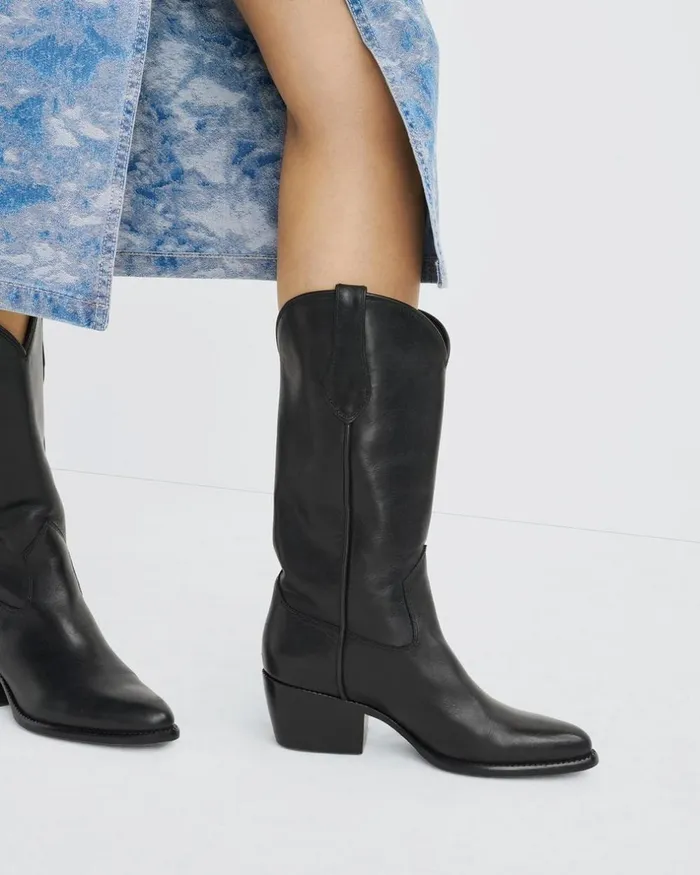 Women Boots Rag 038 Bone Rb Cowboy Boot 8211 Leather Black