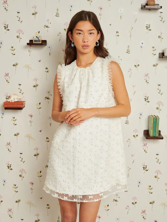 Women Bow Collection Mini Dress Pearl Ivory Sister Jane Dresses