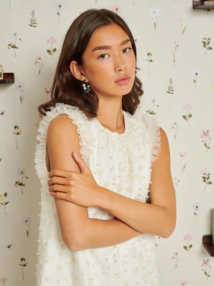 Women Bow Collection Mini Dress Pearl Ivory Sister Jane Dresses
