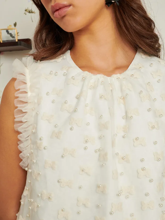 Women Bow Collection Mini Dress Pearl Ivory Sister Jane Dresses