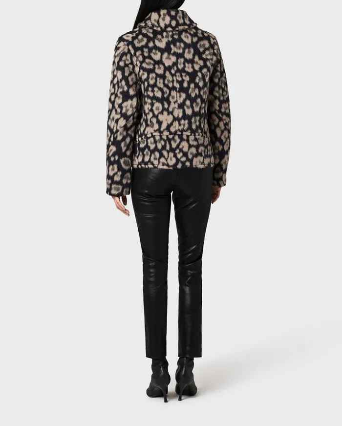 Women Coats 038 Jackets Rag 038 Bone Alfie Leopard Wool Alpaca Peacoat Cheetah