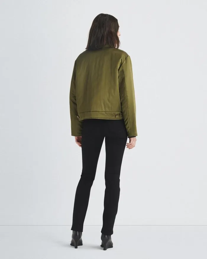 Women Coats 038 Jackets Rag 038 Bone Colton Japanese Satin Jacket Army Green
