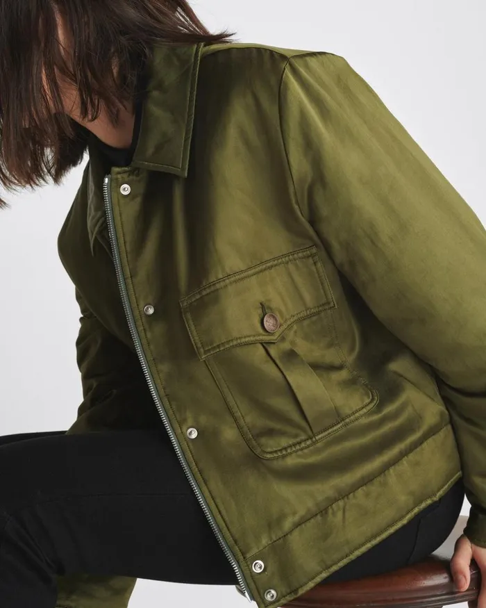 Women Coats 038 Jackets Rag 038 Bone Colton Japanese Satin Jacket Army Green