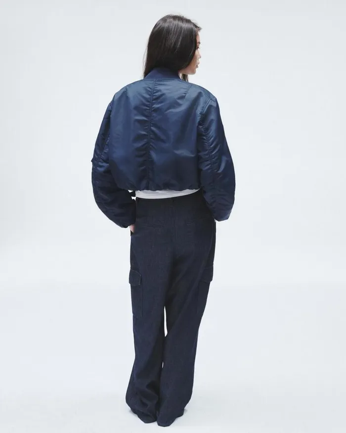 Women Coats 038 Jackets Rag 038 Bone Maggie Cropped Nylon Bomber Salute