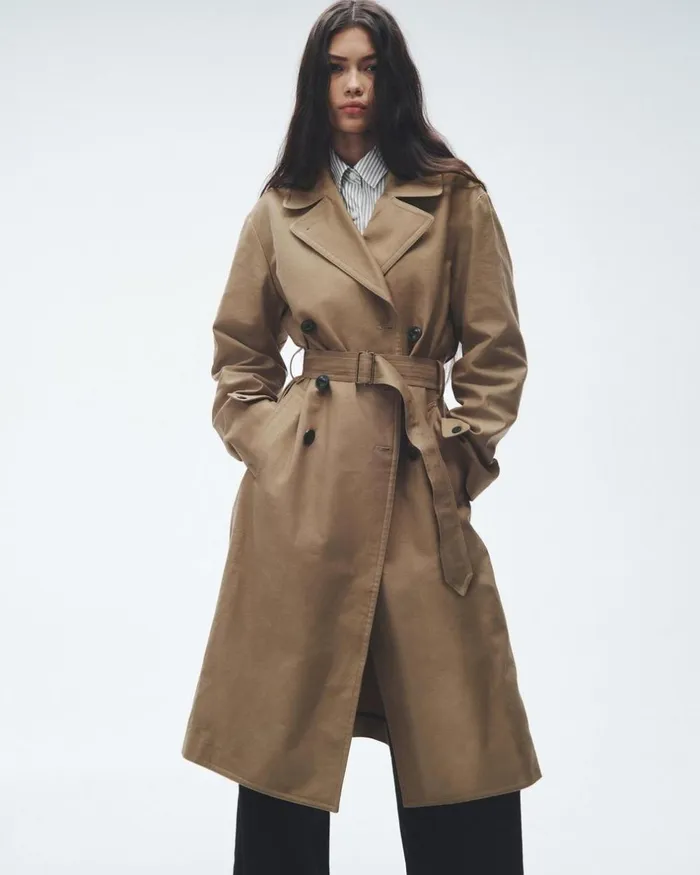 Women Coats 038 Jackets Rag 038 Bone Theresa Cotton Trench Coat Tobacco