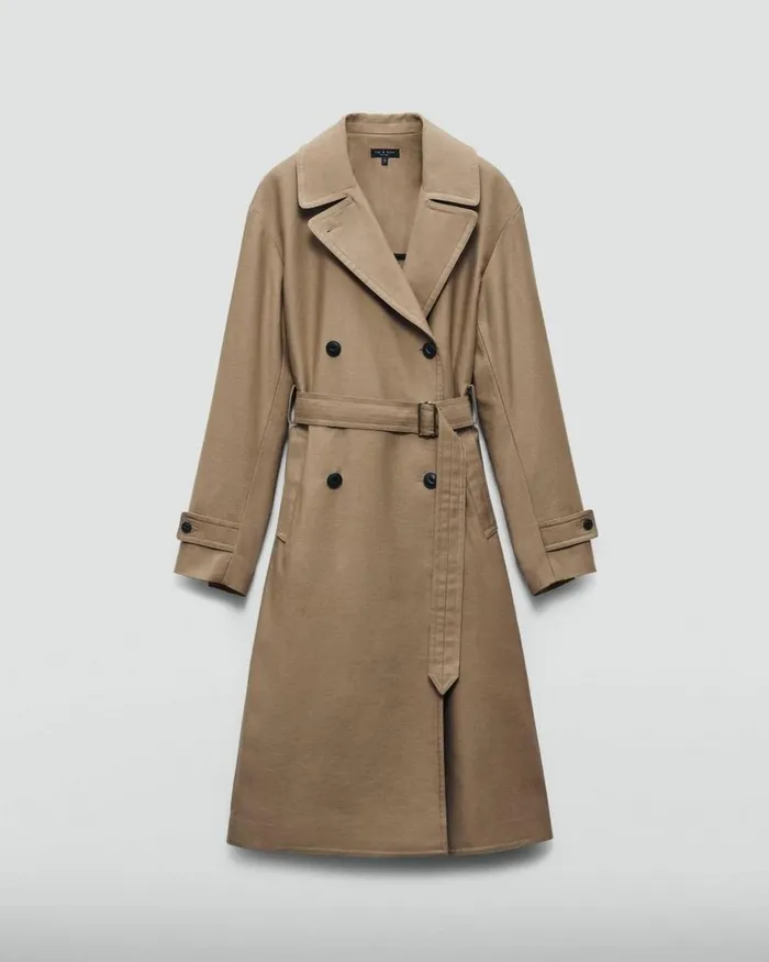 Women Coats 038 Jackets Rag 038 Bone Theresa Cotton Trench Coat Tobacco