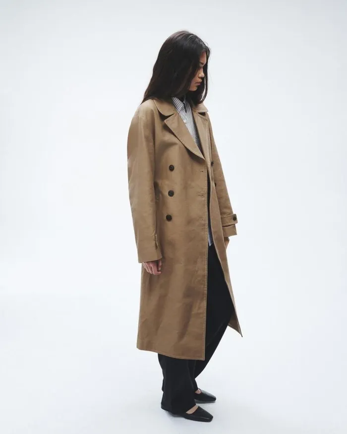 Women Coats 038 Jackets Rag 038 Bone Theresa Cotton Trench Coat Tobacco