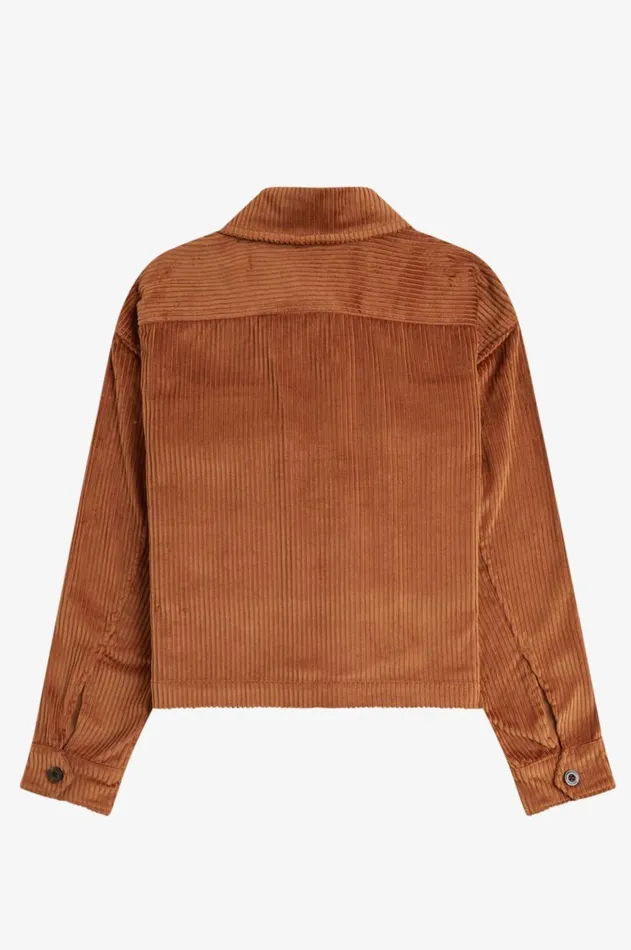 Women Coats and Jackets Fred Perry Cord Overshirt Marmalade